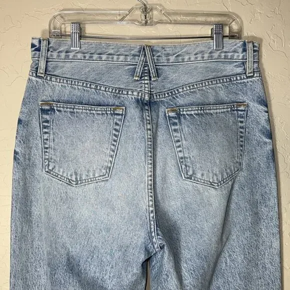 Slverlake London ankle jeans in broken hearts high rise wide leg straight jeans